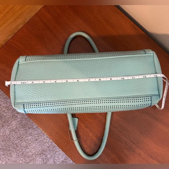 Robin’s Egg Blue Clarks Bag with Cutouts and Zipper Pockets - Picture 6 of 12